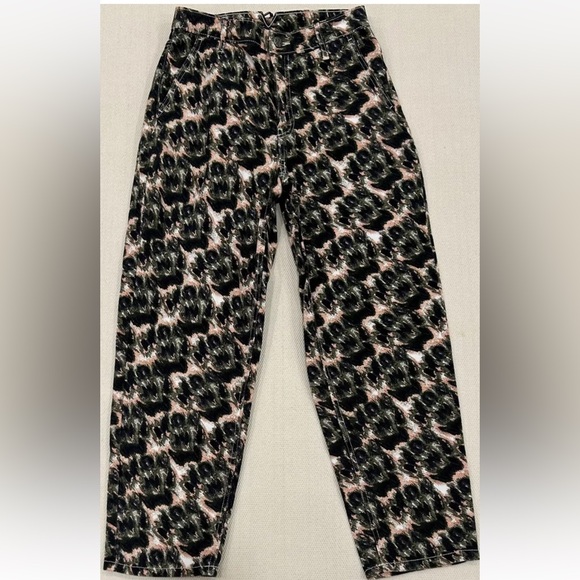 Rachel Comey Target Women’s Olive Crayon Leopard High Rise Jean Size 2 - Picture 1 of 6